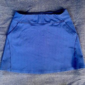 Title Nine Blue Herringbone Passport Skirt